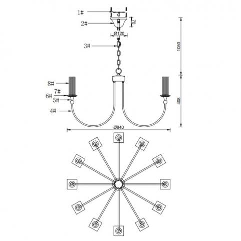 Подвесной светильник Newport Charlize 4586+6/С chrome