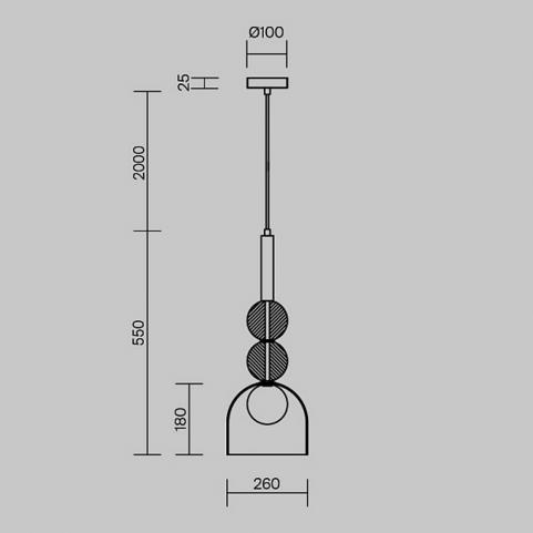 Подвесной светильник Freya Sunspot FR5482PL-01BS