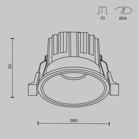 Точечный светильник Maytoni Technical Downlight 4000K Round DL058-7W4K-BS